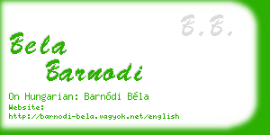 bela barnodi business card
